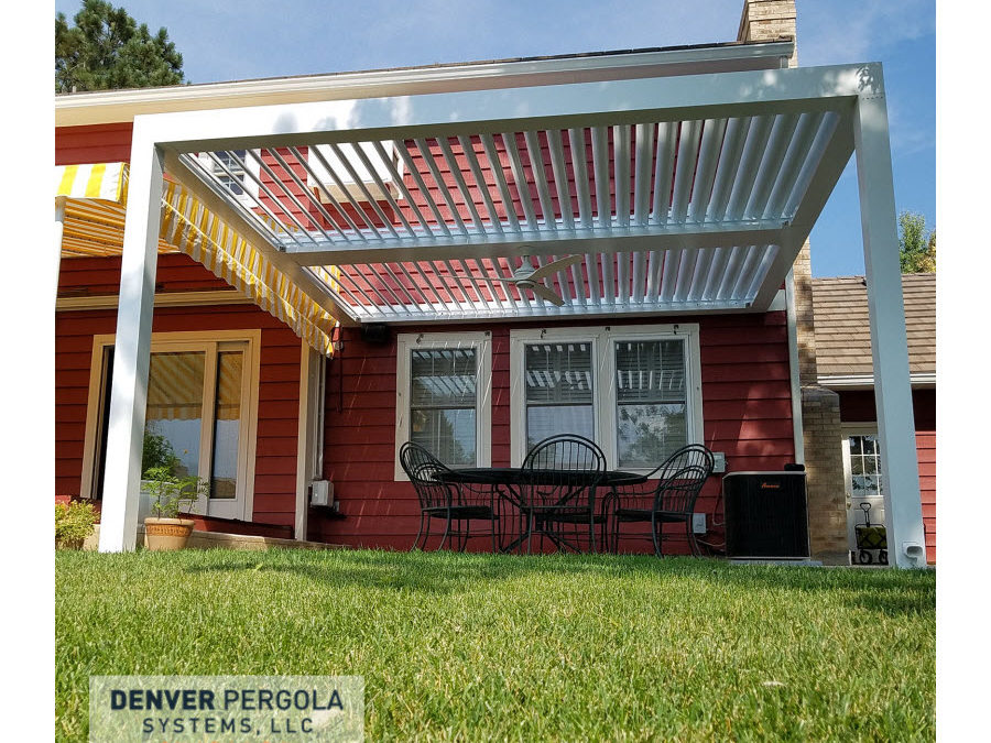 outdoor living space with a pergola