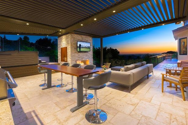 Outdoor living area with a pergola