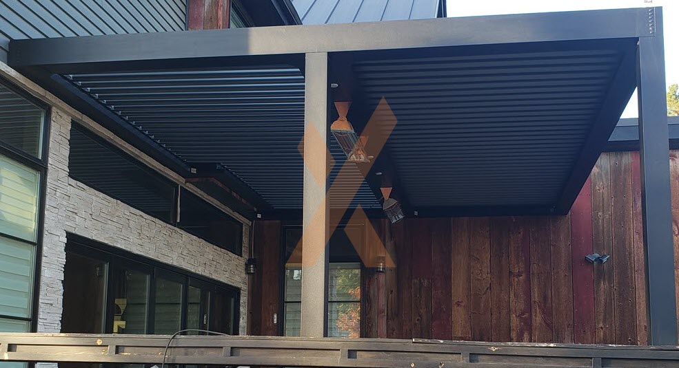 Pergola with heaters by StruXure Denver