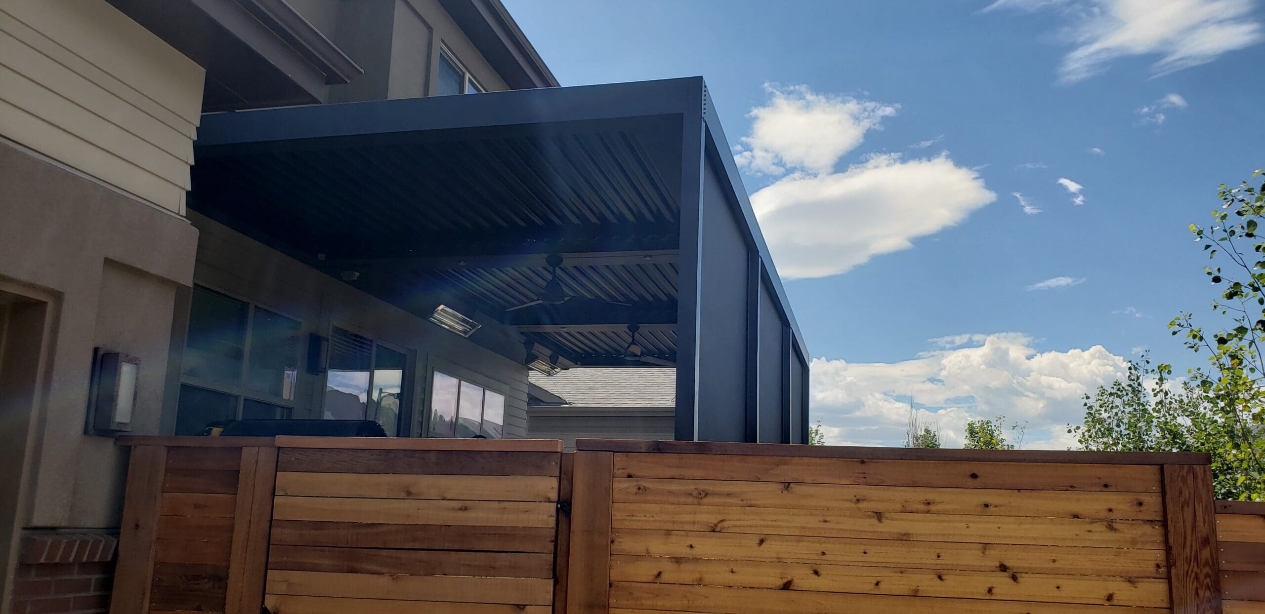 pergola with motorized screens Denver